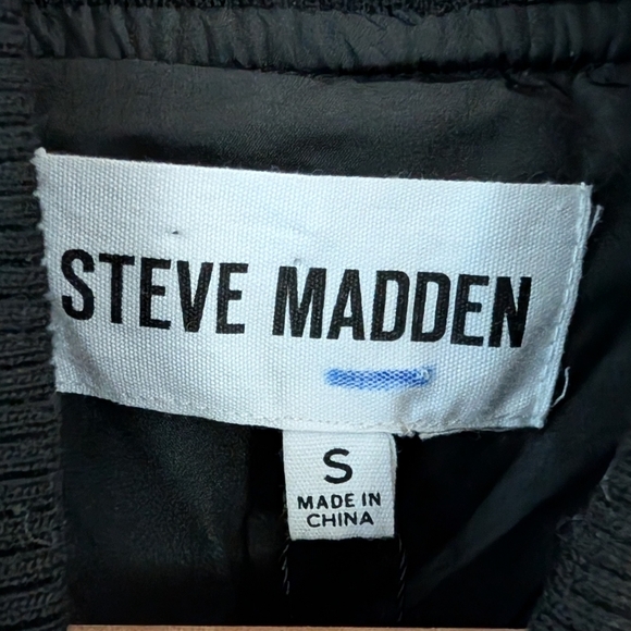 Steve Madden Women's Akiri Brown/Black Plaid Houndstooth Bomber Jacket, Sz S - Picture 7 of 9